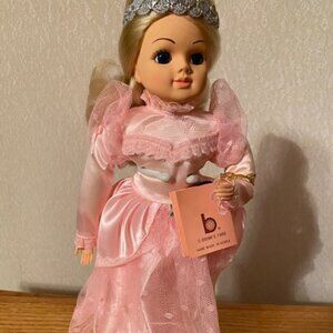 Vintage Brinn's 1988 Pink Cinderella 13" Porcelain Doll - New In Box